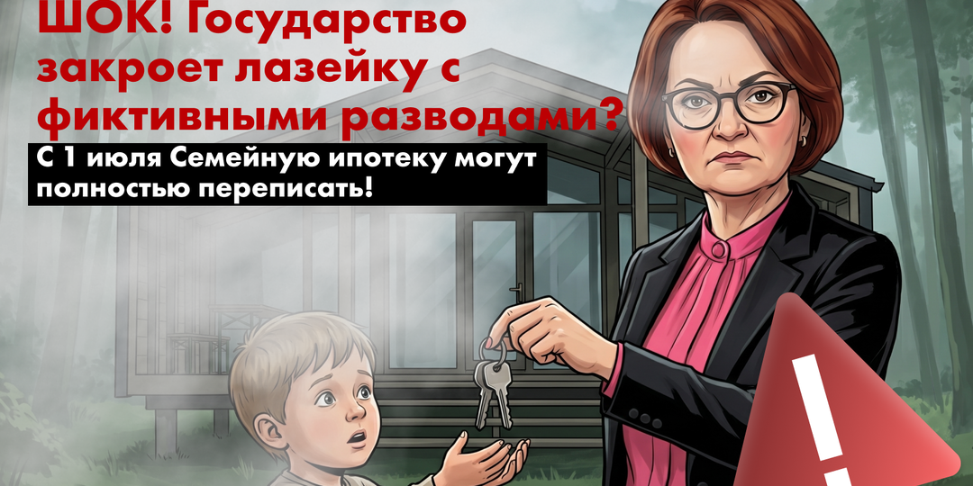 С 1 июля семейную ипотеку могут переписать! Государство закроет лазейку с фиктивными разводами?
