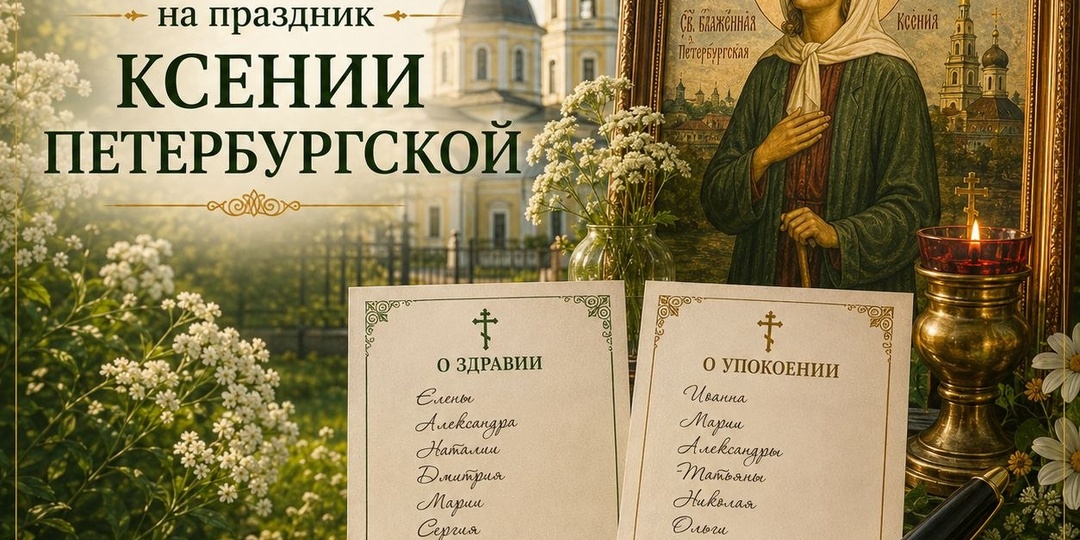 Записки на праздник блаженной Ксении Петербургской