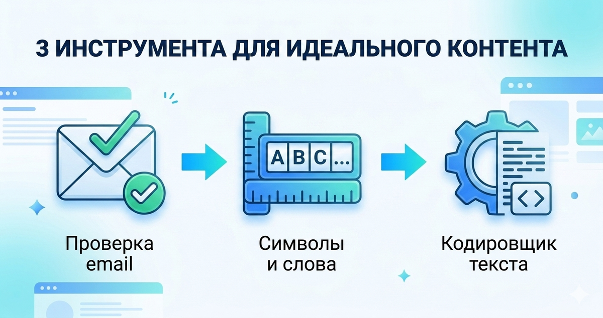 проверка email, подсчёт длины текста и кодировщик
