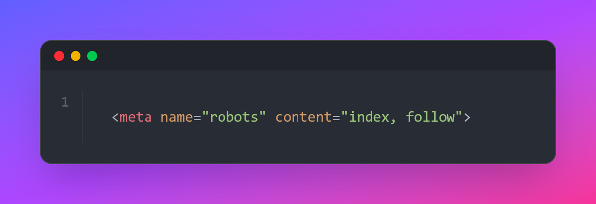 Пример: meta name="robots" content="index, follow"