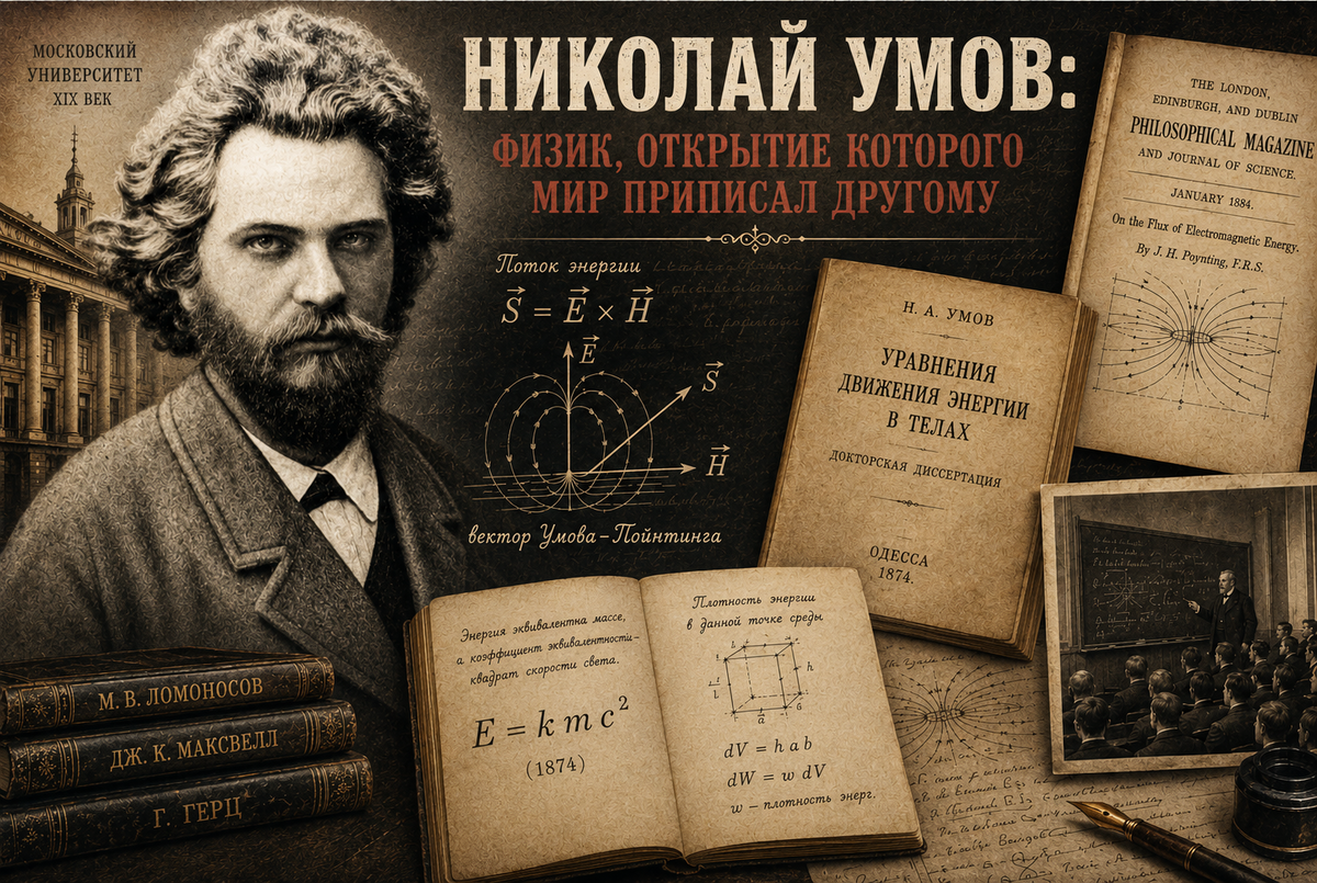Николай Умов опередил своё время на десятилетия, но мировая слава досталась тому, кто пришёл после него