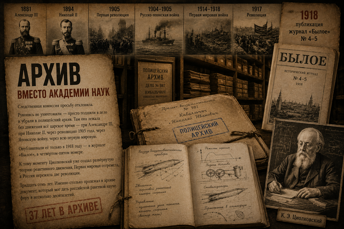 Проект Кибальчича мог изменить историю ракетной техники, но вместо учёных его рукопись почти сорок лет пролежала в полицейском архиве