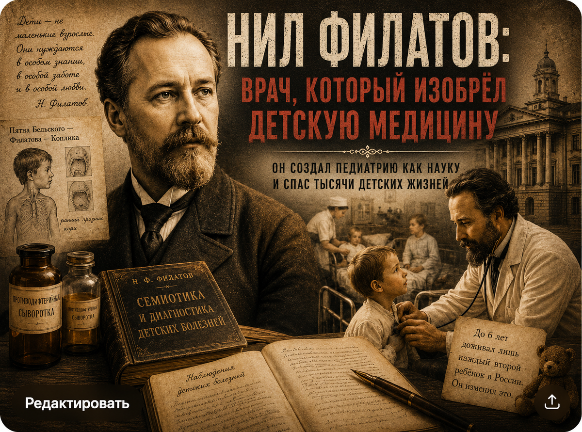 Нил Филатов создал педиатрию в России, спас тысячи детей и навсегда вошёл в историю медицины