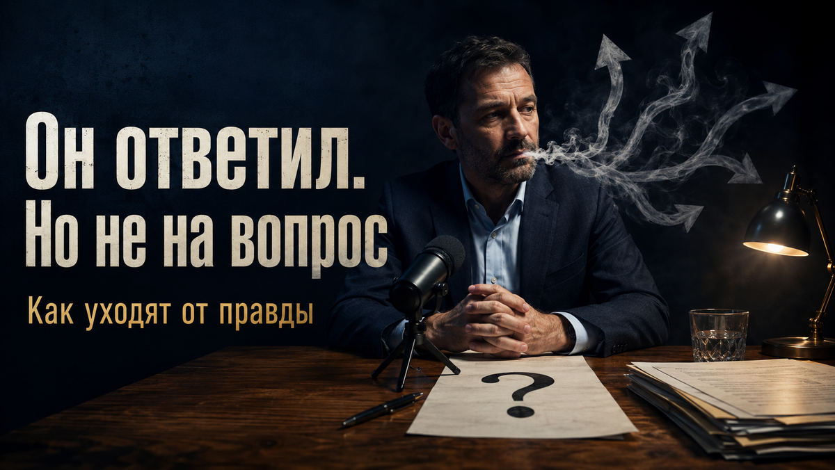 Иногда человек говорит много не потому, что хочет объяснить, а потому что хочет увести вас подальше от сути.