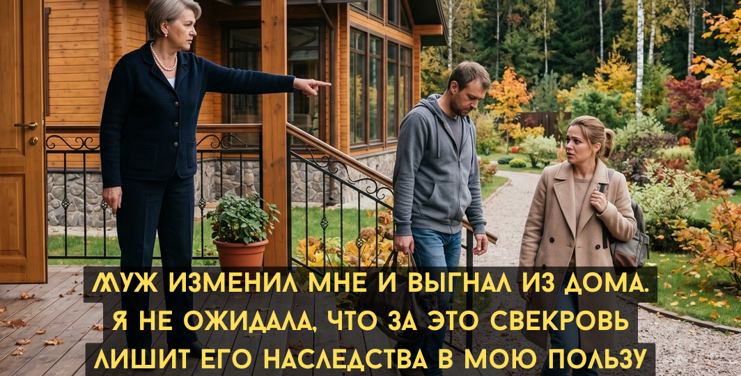 Муж изменил мне и выгнал из дома. Я не ожидала, что за это свекровь лишит его наследства в мою пользу
