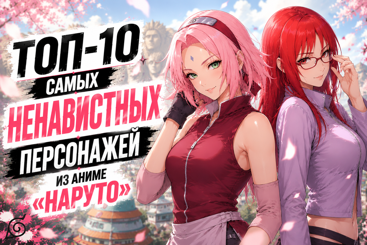Персонажи из аниме "Наруто". Обложка. 