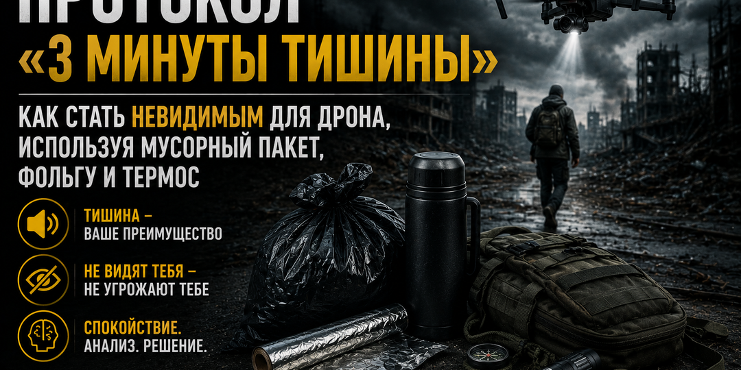 Протокол «3 минуты тишины»: как стать невидимым для дрона, используя мусорный пакет, фольгу и термос