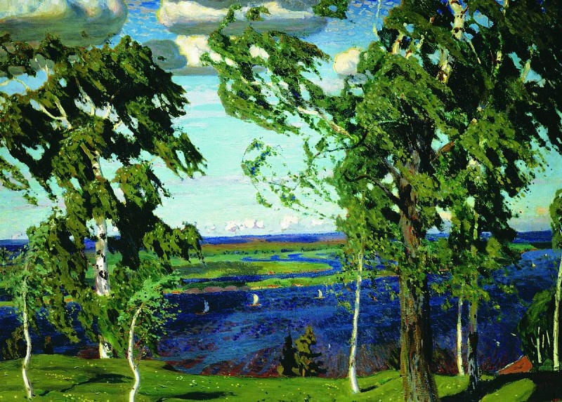 А. А. Рылов «Зеленый шум», 1909 год. Холст, масло. Размеры: 103х138 см. Фото картины взято из открытого источника.