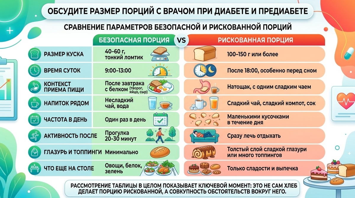 рискованной порцию делает не сама булка, а сумма обстоятельств вокруг неё.