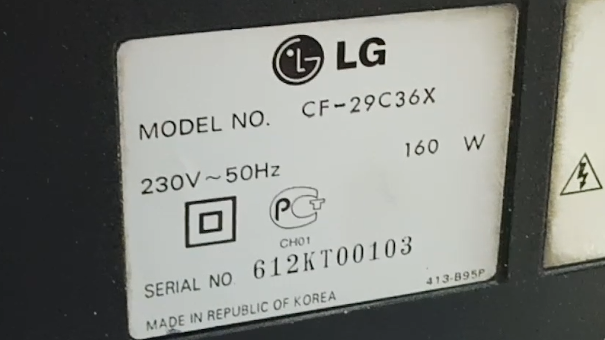 Шильд телевизора LG CF-29C36X