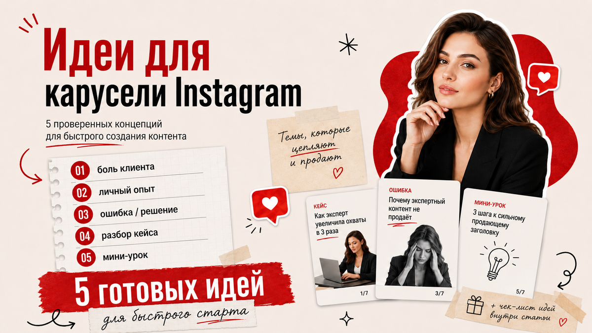 Карусель для Instagram: 5 концепций, которые дают 400+ сохранений