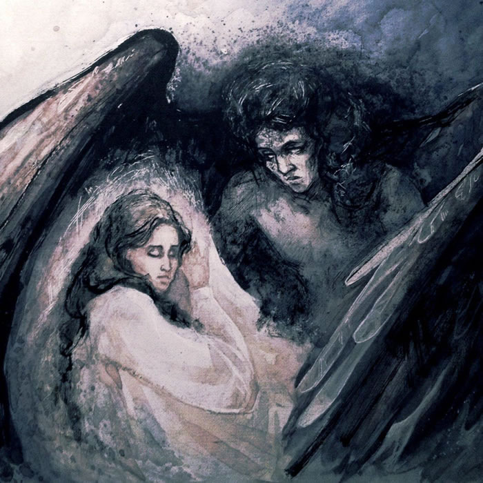 "Демон". Иллюстрация В. А. Серова (1891). 