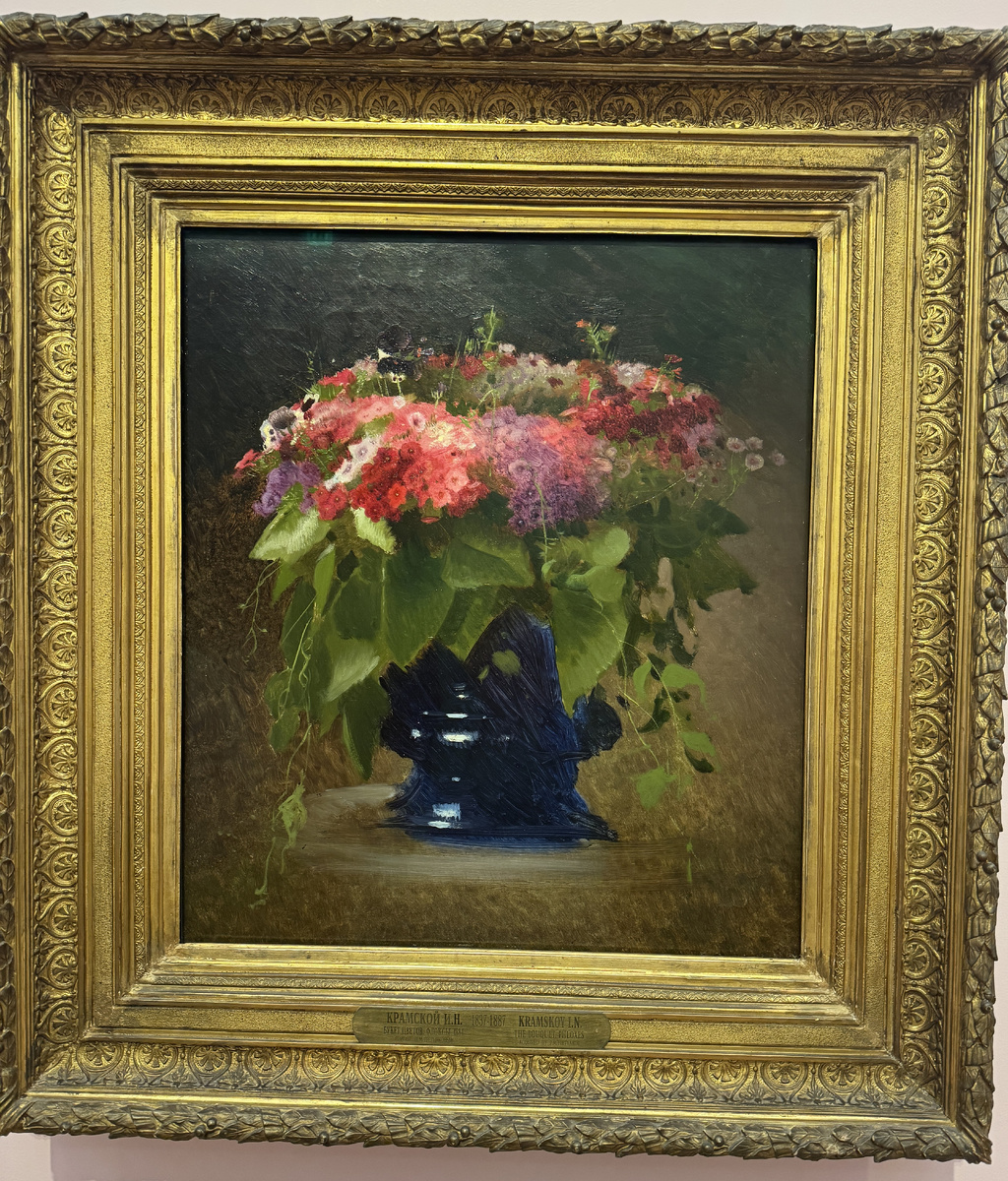 Иван Крамской.(1837-1887).Букет цветов. Флоксы 1884.Холст, масло Приобретено П.М. Третьяковым уавтора. 1887 Государственная Третьяковская галерея
