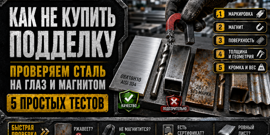 Как не купить подделку: проверяем сталь «на глаз» и магнитом (5 простых тестов)