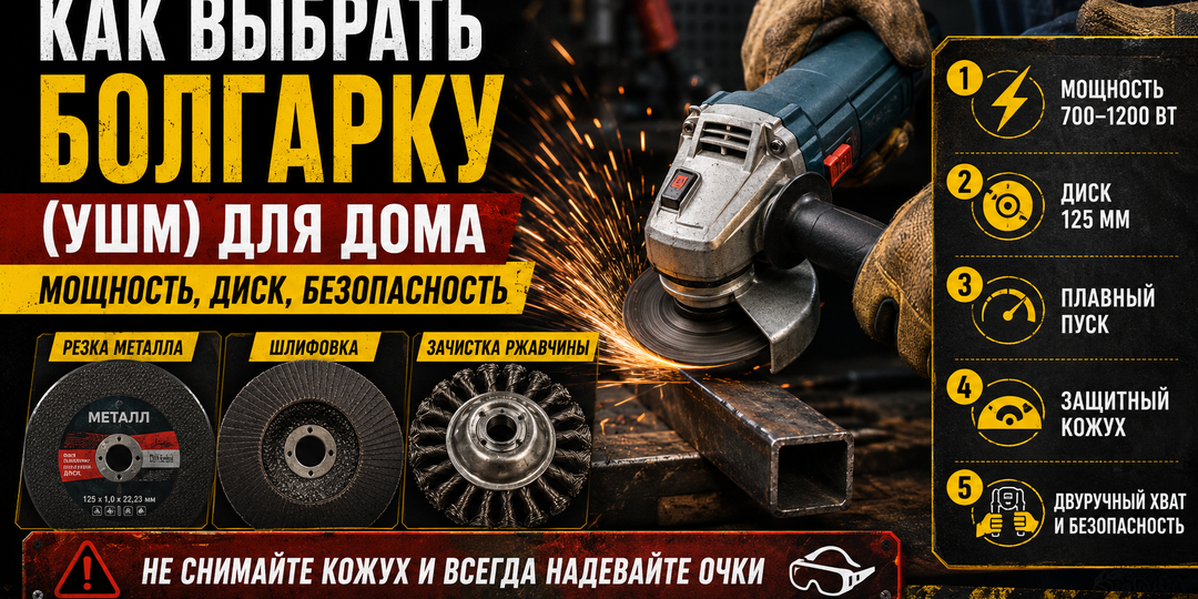 Как выбрать болгарку (УШМ) для дома: мощность, диск, безопасность