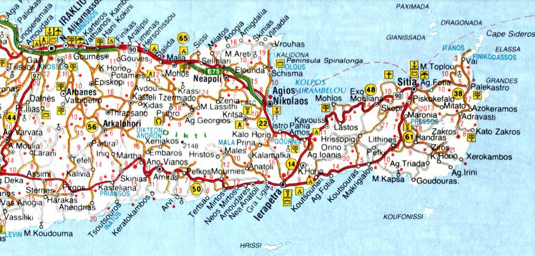 Фрагмент карты Крита https://www.tournet.ru/wp-content/uploads/crete310.pdf