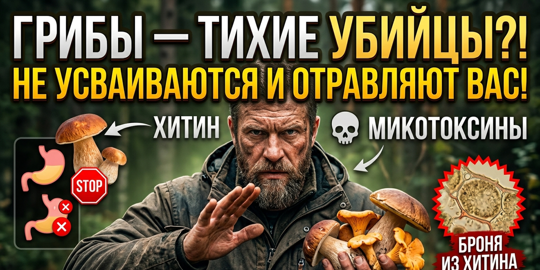 Почему грибы не считаются безопасной пищей для человека с точки зрения хитина и микотоксинов