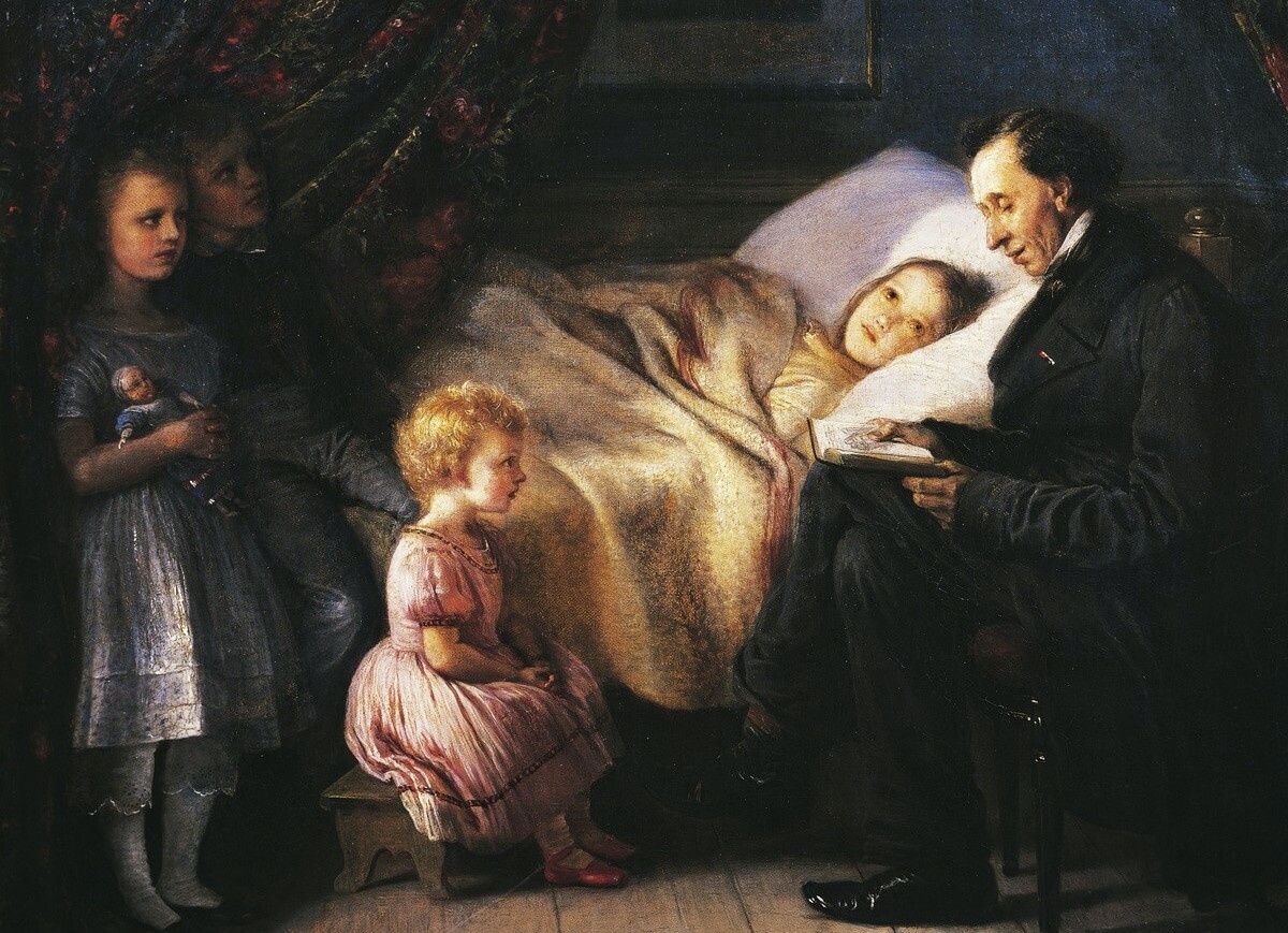 Элизабет Йерихау-Бауманн. Андерсен читает сказку «Ангел», 1862.
