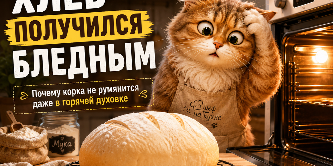 Хлеб получился бледным: почему корка не румянится даже в горячей духовке