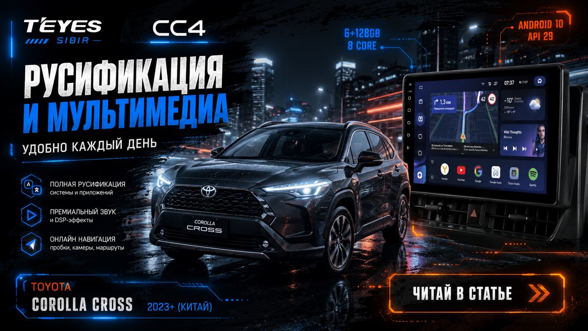 Русификация Toyota Corolla Cross 2023+ из Китая в Новосибирске