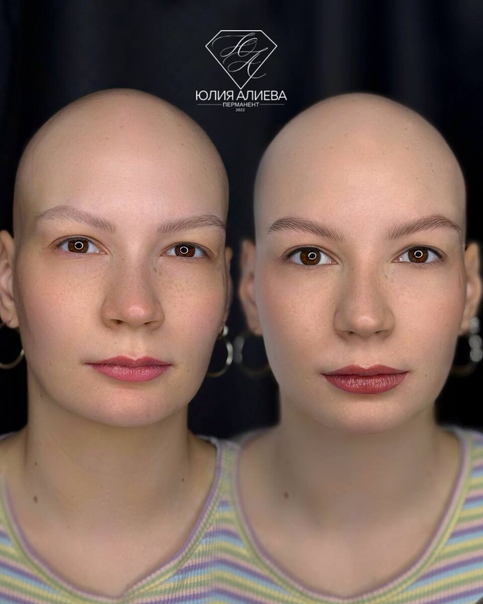 На фото 👉 заживший результат трёх зон: брови в волосковой технике Realistic Hairs, межресничка и перманентный макияж губ в акварельной технике Natural Lips в студии перманентного макияжа Юлии Алиевой