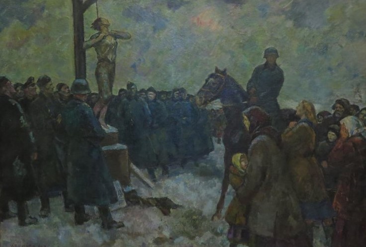 И.М.Гурвич. Героическая гибель партизанки Зои Космодемьянской. 1942. Государственный музей обороны Москвы.