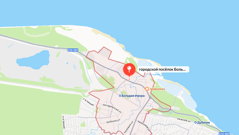    Власти Ленобласти предупредили об опасности посещения района Большой Ижоры в ближайшие дни Автор фото: Яндекс Карты