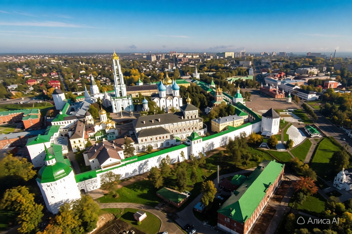 Вид на лавру с высоты птичьего полета