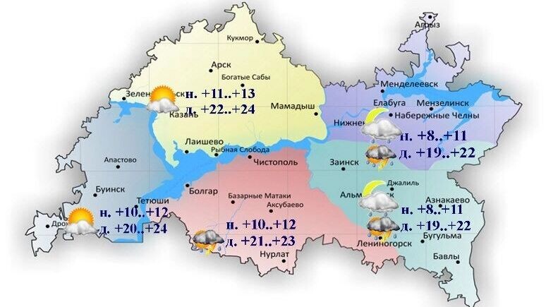    Погода 7 июня   Гидрометцентр Татарстана