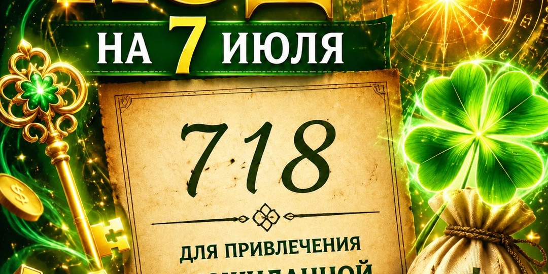 Магический код на 7 июля для привлечения неожиданной прибыли и удачи.