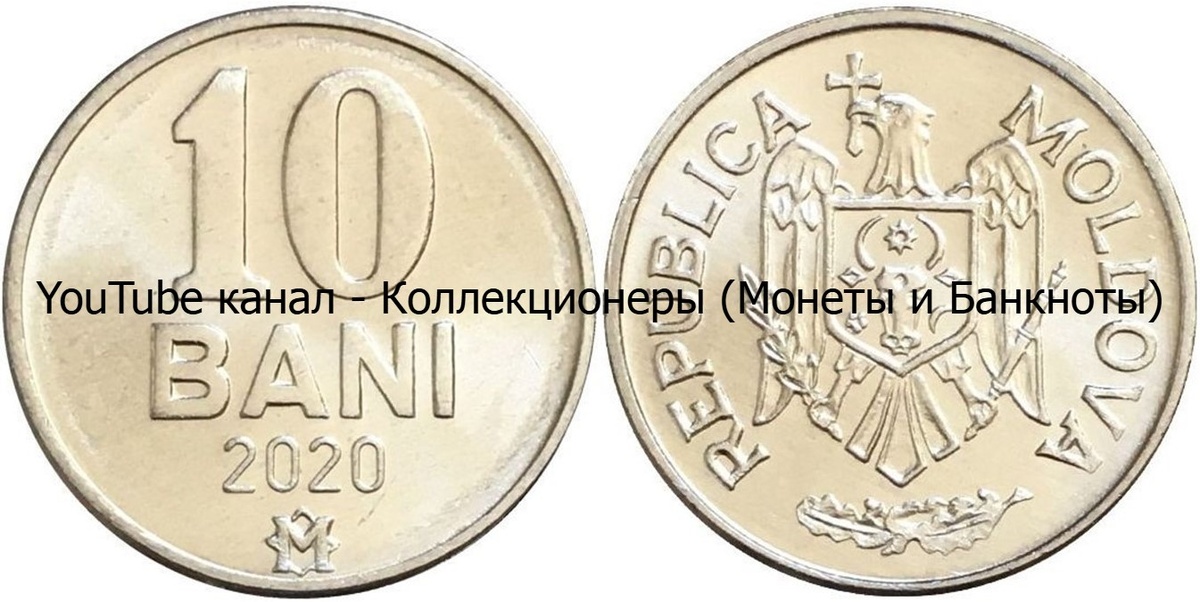 Монета 10 бань 2020 года. Молдова. 