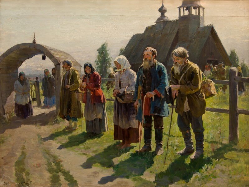Сергей Арсеньевич Виноградов – Нищие у церковной ограды. 1899
