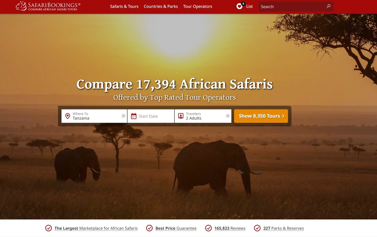 8350 сафари-туров только по Танзании — есть в чем покопаться на SafariBookings (увы, без ВПН сайт не работает)