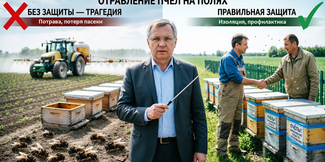 Как защитить пчёл от отравления на полях? Профилактика потрав | Профессор Кашковский 🐝⚠️
