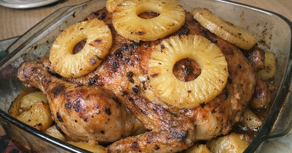 Курица, запеченная с ананасом: съедают до последнего кусочка