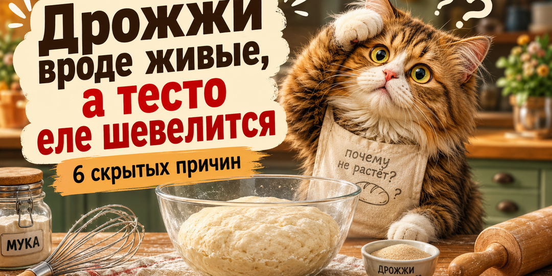 Дрожжи вроде живые, а тесто еле шевелится: 6 скрытых причин