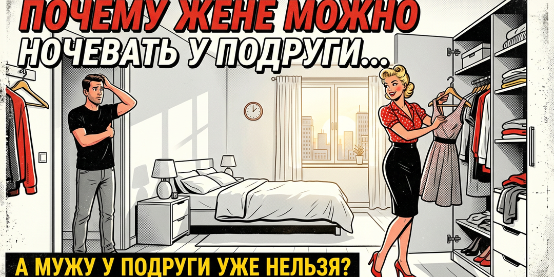 Почему жене можно ночевать у подруги, а мужу у подруги уже нельзя