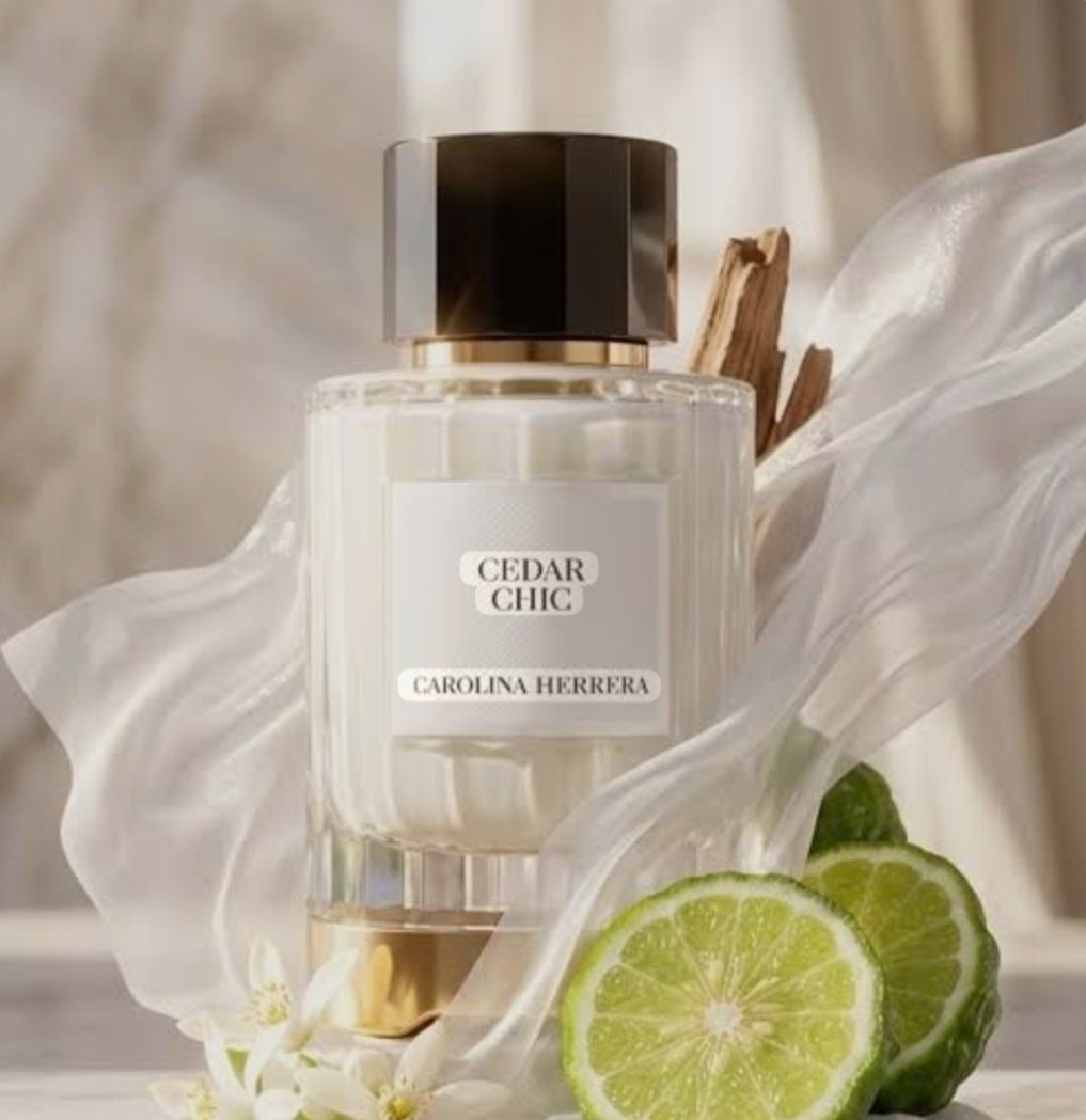 Cedar Chic Carolina Herrera выпущен в 2025 году. Белая рубашка — культовая деталь гардероба Carolina Herrera, и именно она стала вдохновением для аромата Cedar Chic.