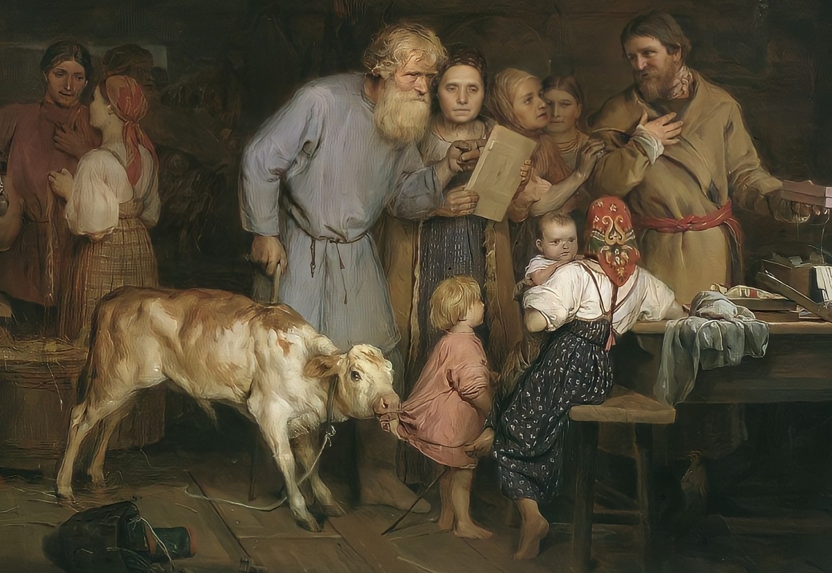 Николай Кошелев «Офеня-коробейник», фрагмент
