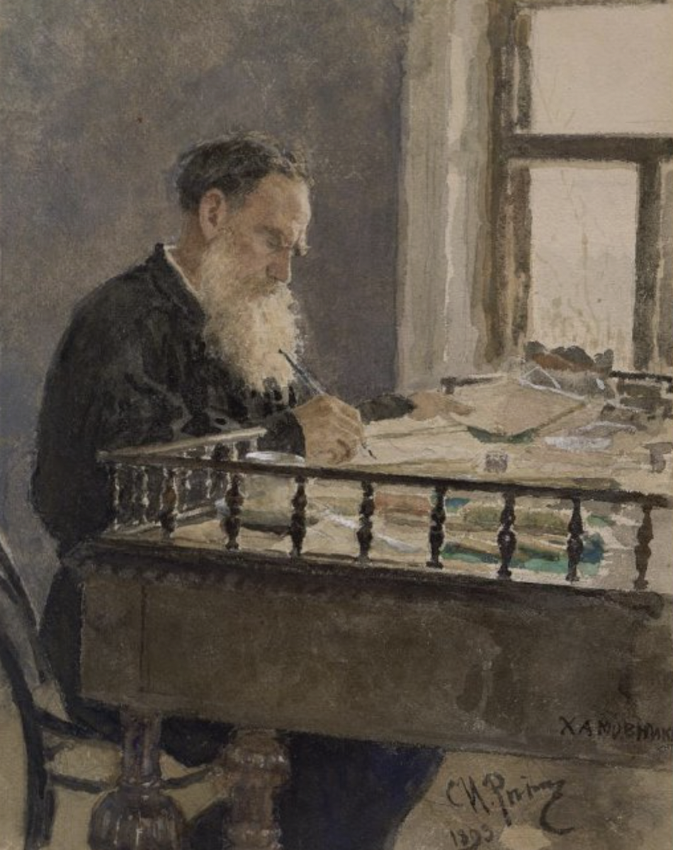 И.Е. Репин Л.Н. Толстой за работой в кабинете в Хамовниках. 1893 г. Москва Государственный музей-заповедник Л.Н. Толстого