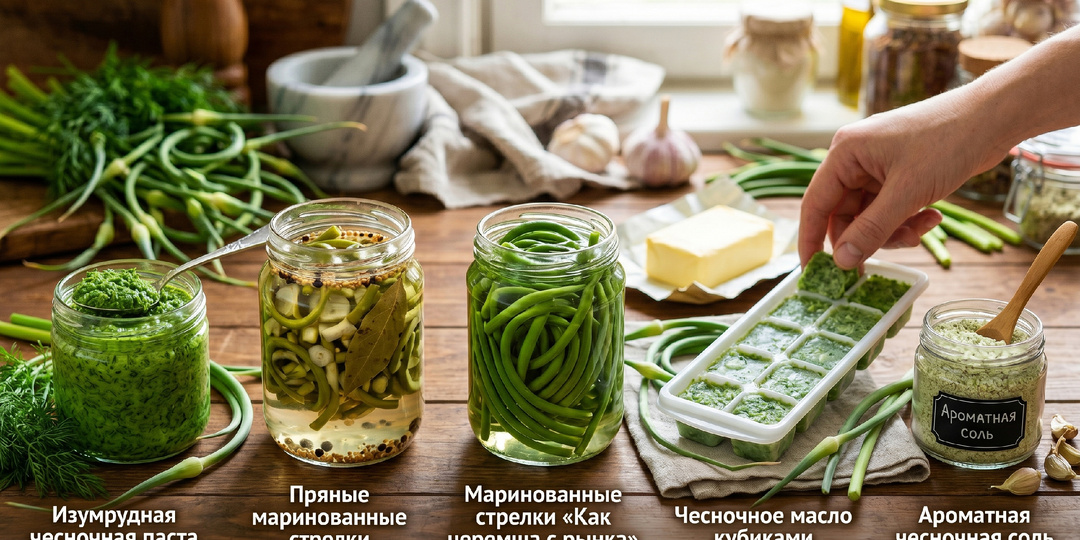 Не выбрасывайте чесночные стрелки! Готовлю из них 5 потрясающих заготовки на зиму (все части идут в дело)