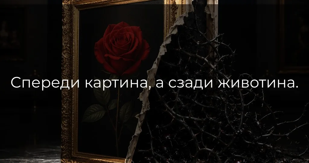 Спереди картина, а сзади животина