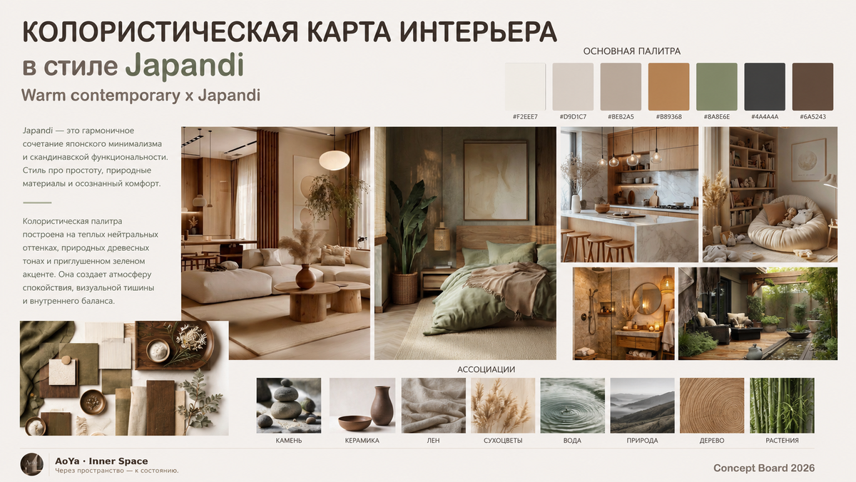MoodBoard из дипломного проекта "Дом Мечты о Japandi"