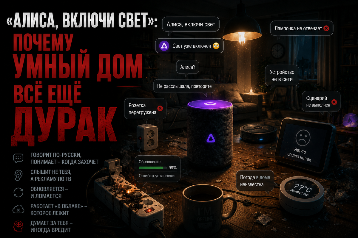«Алиса, включи свет»: почему умный дом всё ещё дурак