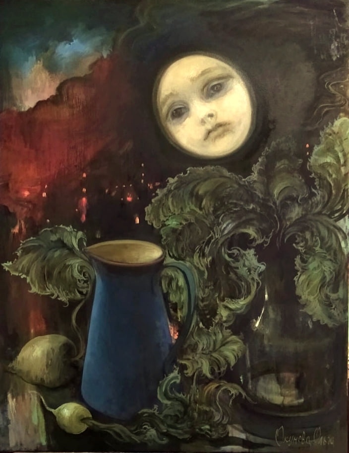 © Ольга Окунева. Полнолуние. Холст, масло. 90 х 70см. 2023. 
