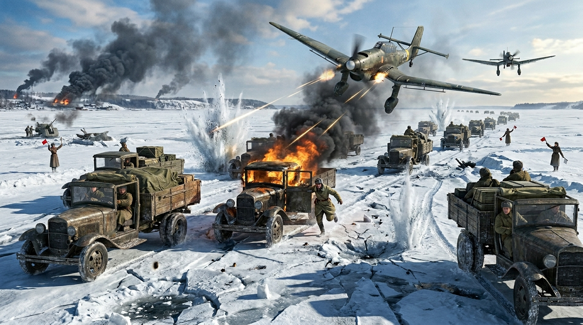 Атака фашистких штурмовиков Ю-87 (Ju-87) 