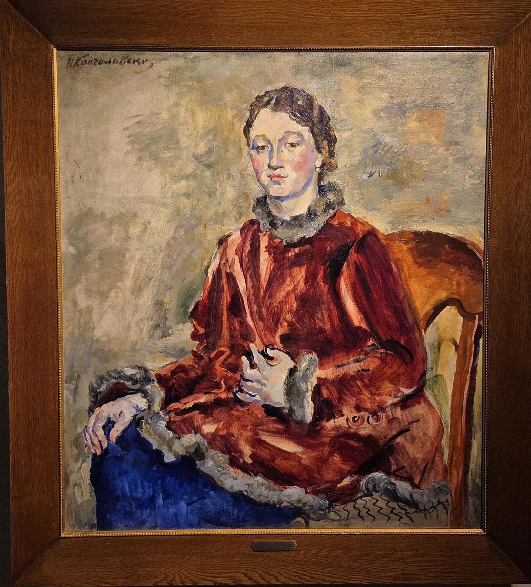 Кончаловский П.П. Девушка в бархатной шубке. 1928 г. холст, масло