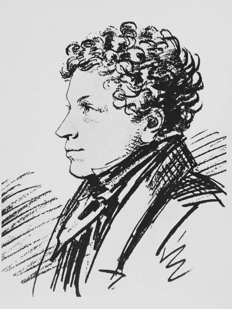Лев Пушкин, карандашный рисунок А.О. Орловского. Около 1820 года