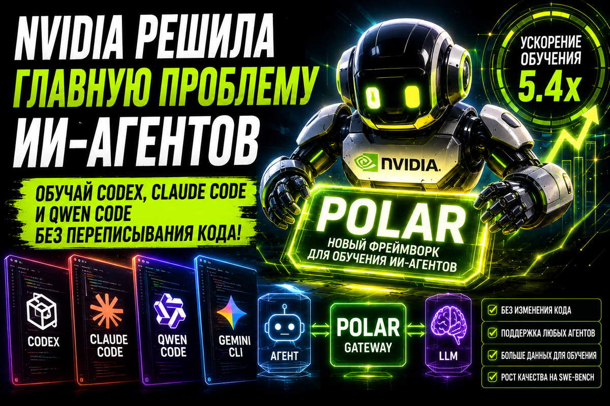 NVIDIA решила одну из главных проблем ИИ-агентов. Теперь Codex, Claude Code и Qwen Code можно обучать без переписывания их кода