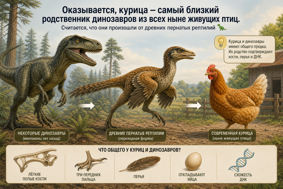 Эволюционные корни: куры произошли от динозавров